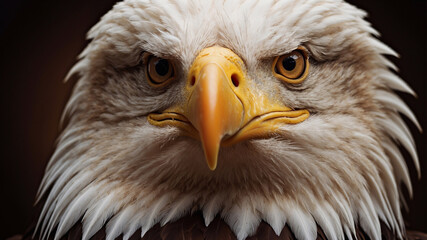 Naklejka premium Portrait of a bald eagle. A majestic bird, close up view
