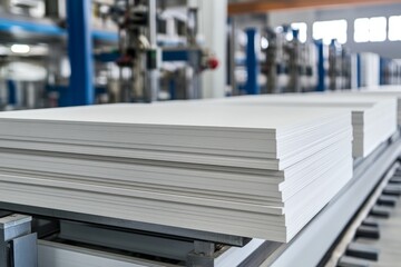 Production line for fiber cement boards in a modern factory