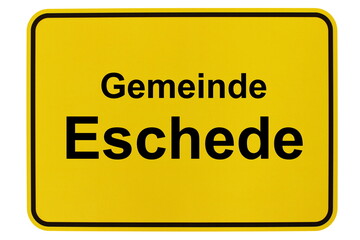 Illustration eines Ortsschildes der Gemeinde Eschede in Niedersachsen