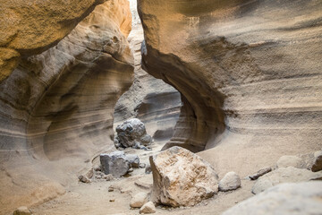 Colorful Rock Formations in Barranco de las Vacas, Gran Canaria