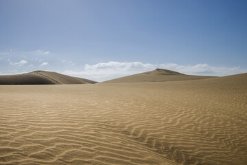Two People Standing on a Sand Dune Overlooking a Turquoise Ocean