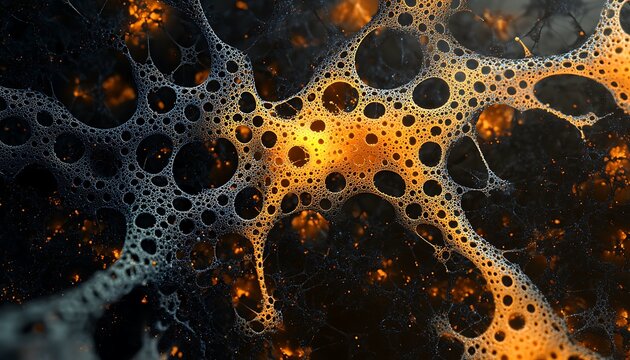 Science and technology presentation template with intricate plexus designs