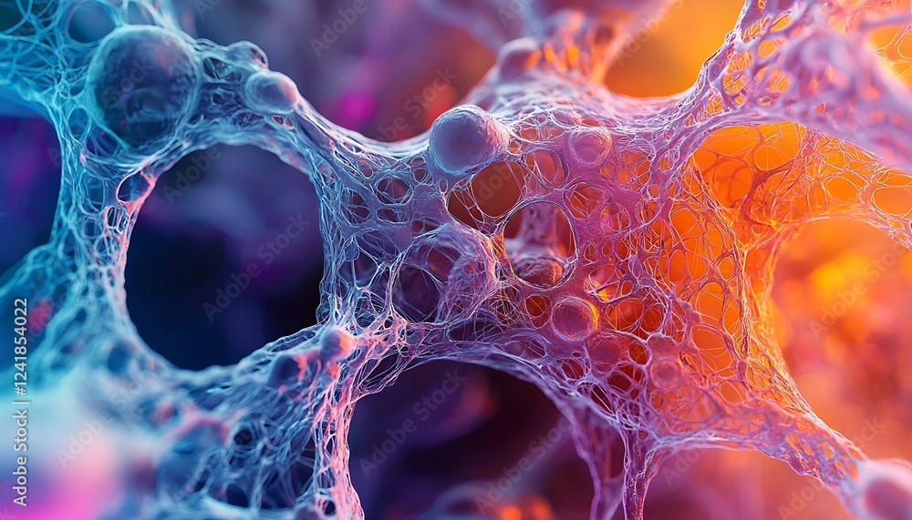 Aufkleber science and technology presentation template with intricate plexus designs