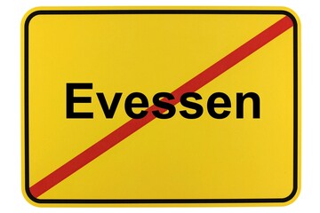 Illustration eines Ortsschildes der Gemeinde Evessen in Niedersachsen