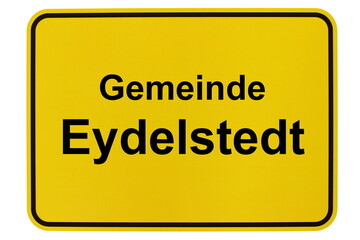 Illustration eines Ortsschildes der Gemeinde Eydelstedt in Niedersachsen