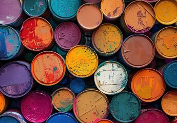 colorful paint can	