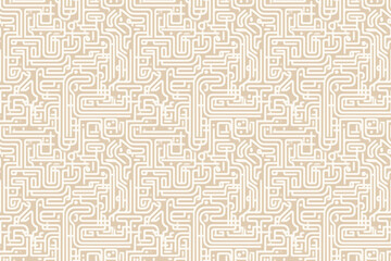 Fototapeta premium Seamless beige and white maze style pattern wallpaper