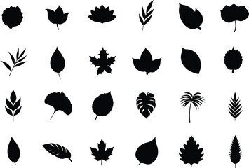 Fototapeta premium Variety of Leaf silhouette Logo Icons set