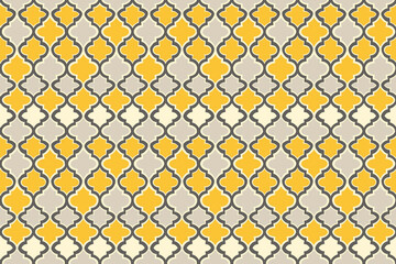 Naklejka premium Yellow and gray seamless lattice pattern wallpaper background