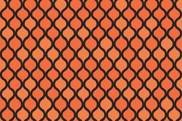 Fototapeta premium Orange and black seamless lattice pattern wallpaper background