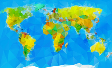 Polygonal world map.