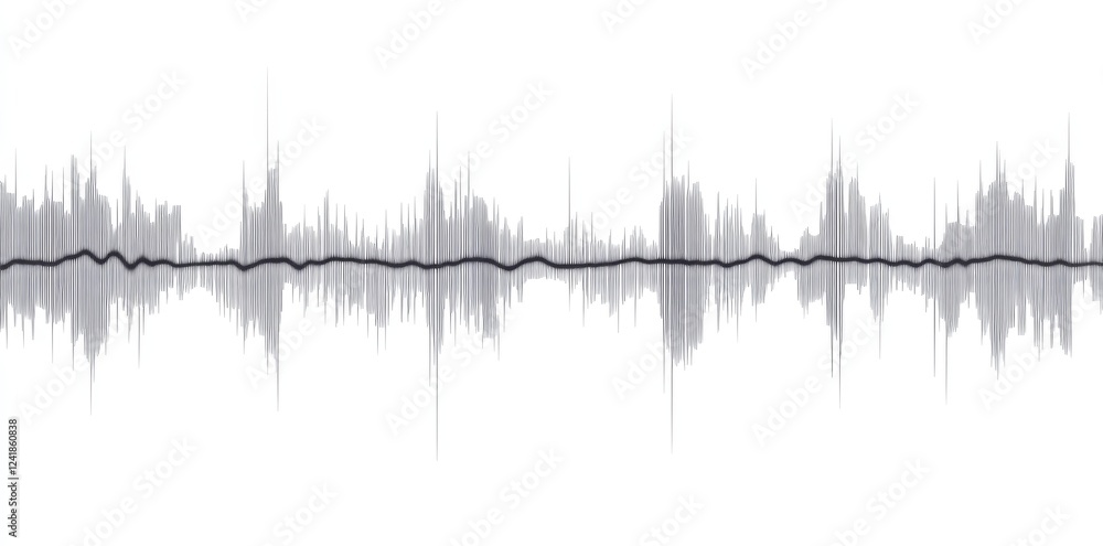 Wall mural an abstract background in gray and white with flowing particles, illustrating a digital future techn