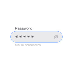 Password field. Web icon. Digital security. Secure code with asterisk and text.