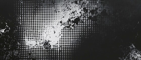Abstract Halftone Pattern With Grunge Texture Overlay