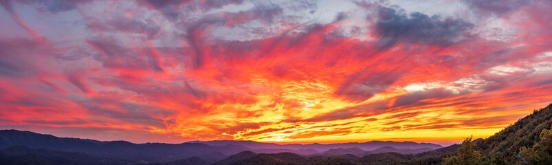 Sunset on the Foothills Parkway, Great Smoky Mountains National Park, Tennessee.
