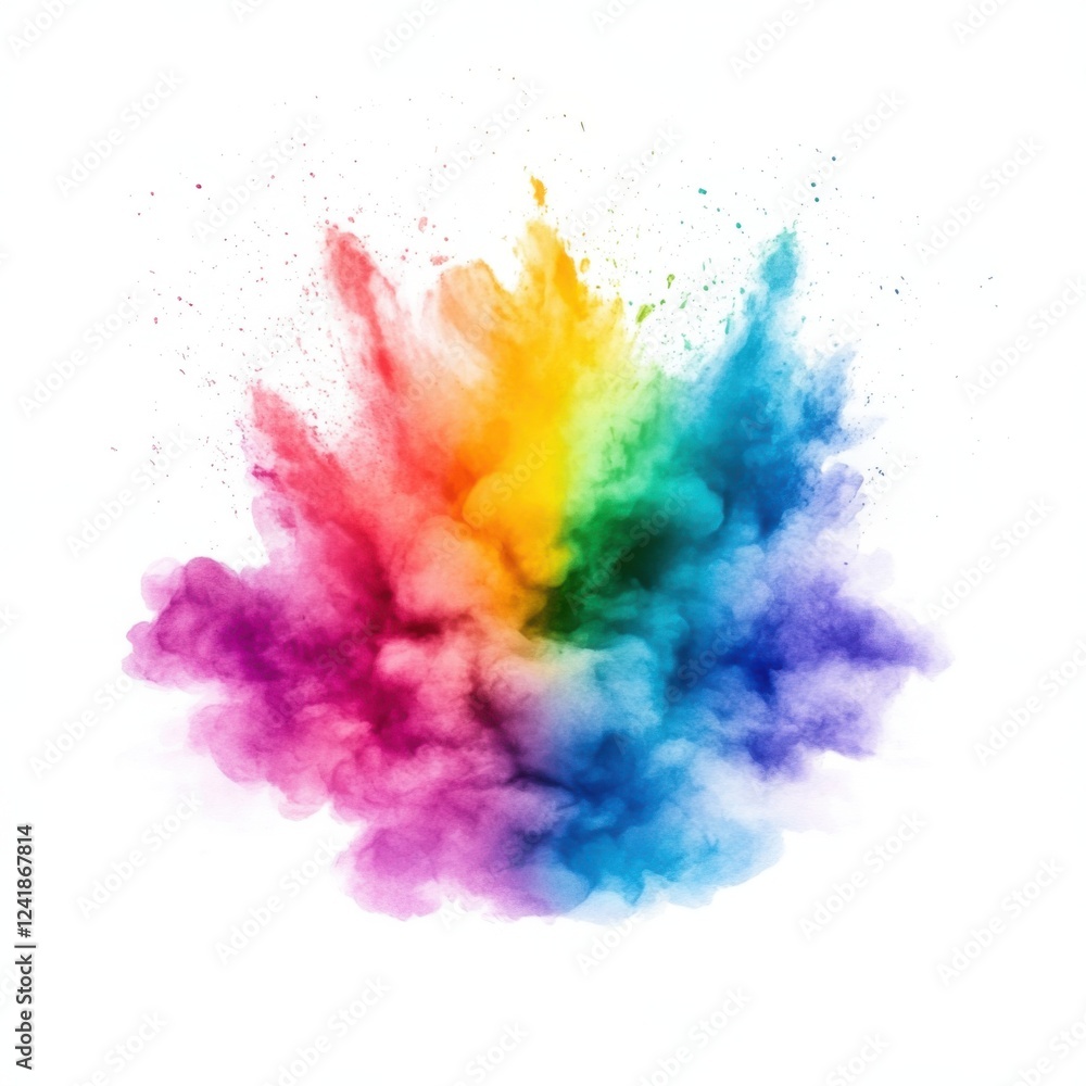 Aufkleber vibrant explosion of colorful powder creating a dynamic abstract background for creative projects