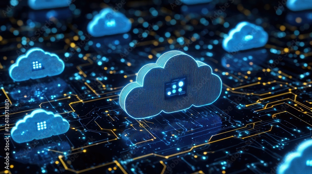 Poster digital cloud computing network infrastructure system
