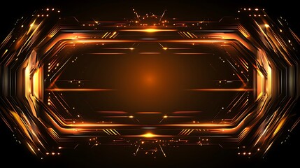 Obraz premium Orange tech frame, dark background, design
