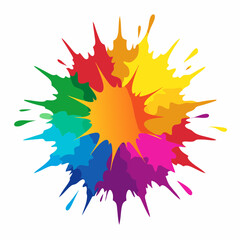 Vibrant Color Powder Explosion: Dynamic Splash Art Isolated Background Design Element style colors  