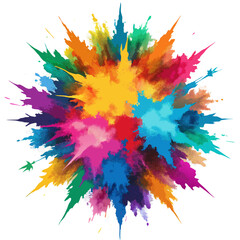 Vibrant Color Powder Explosion:  A Stunning Isolated Burst of Hues art colors splash energy design  