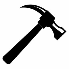 Vintage Claw Hammer Silhouette: Rustic Tool Vector Graphic Design Element old DIY icon work rusty   