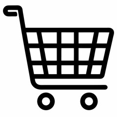 Sleek Shopping Cart Icon: Perfect for E-commerce, Websites, and Mobile Apps. Clean Design, Versatile