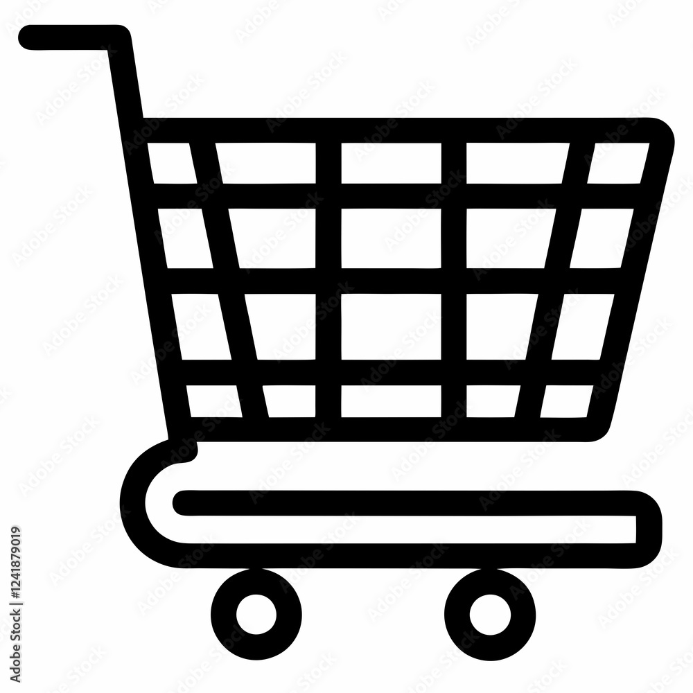 Poster sleek shopping cart icon: modern e-commerce design element for websites and apps ui ux buy sell flat