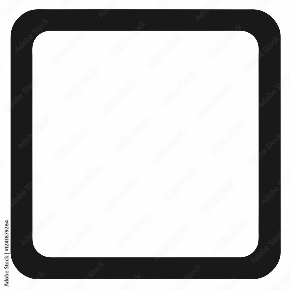 Aufkleber elegant rounded square frame: black silhouette design element for modern projects and branding ui ux