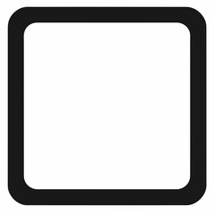 Elegant Rounded Square Frame: Black Silhouette Design Element for Modern Projects and Branding UI UX