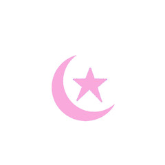 Obraz premium crescent moon and star icon without background