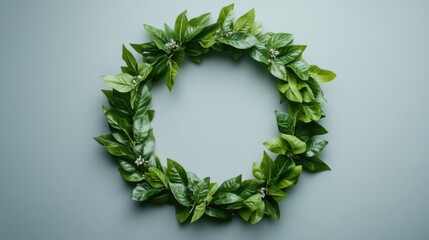 a group of green leaves arranged in a circle
