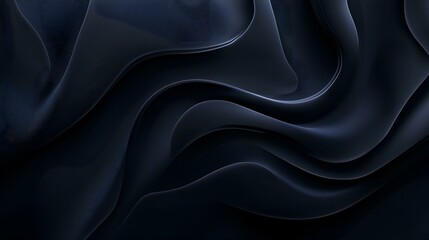 Fototapeta premium Elegant dark flowing fabric texture with smooth waves and soft lighting, abstract luxury background