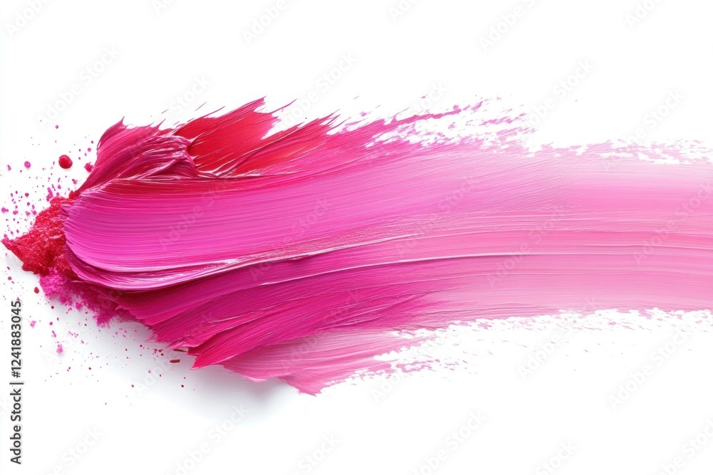 Poster elegant light pink paint stroke flows smoothly across a pristine white surface, creating an open and