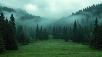 Peaceful countryside with rolling hills
