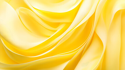 Obraz premium An abstract background featuring elegant and modern 3d rendering of delicate curves resembling a matte twisted curtain in yellow. Artistic Rendering Style. Illustration