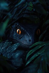 Obraz premium Lizard hiding in foliage