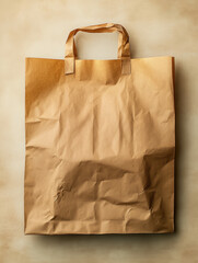 Brown paper bag on a textured background