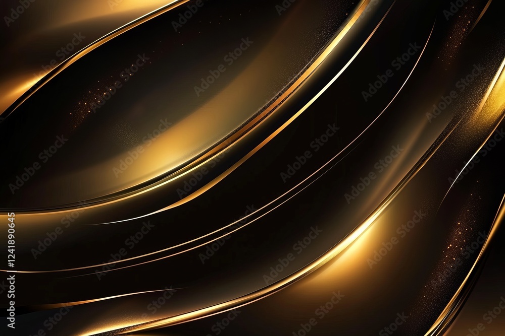 Aufkleber elegant swirling patterns of gold and black create a stunning abstract design with striking light re