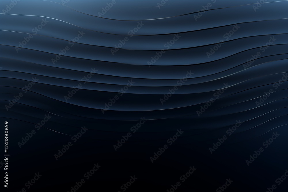 Aufkleber abstract wavy pattern in dark blue tones creating a serene and modern background environment
