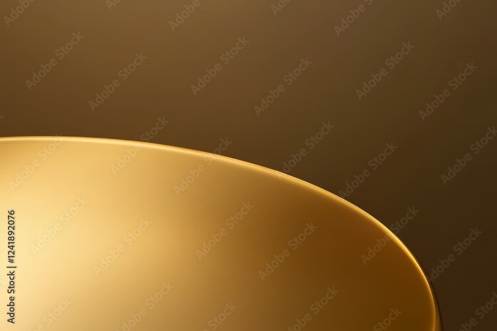 Poster close-up of a smooth golden surface reflecting soft light in a minimalistic setting