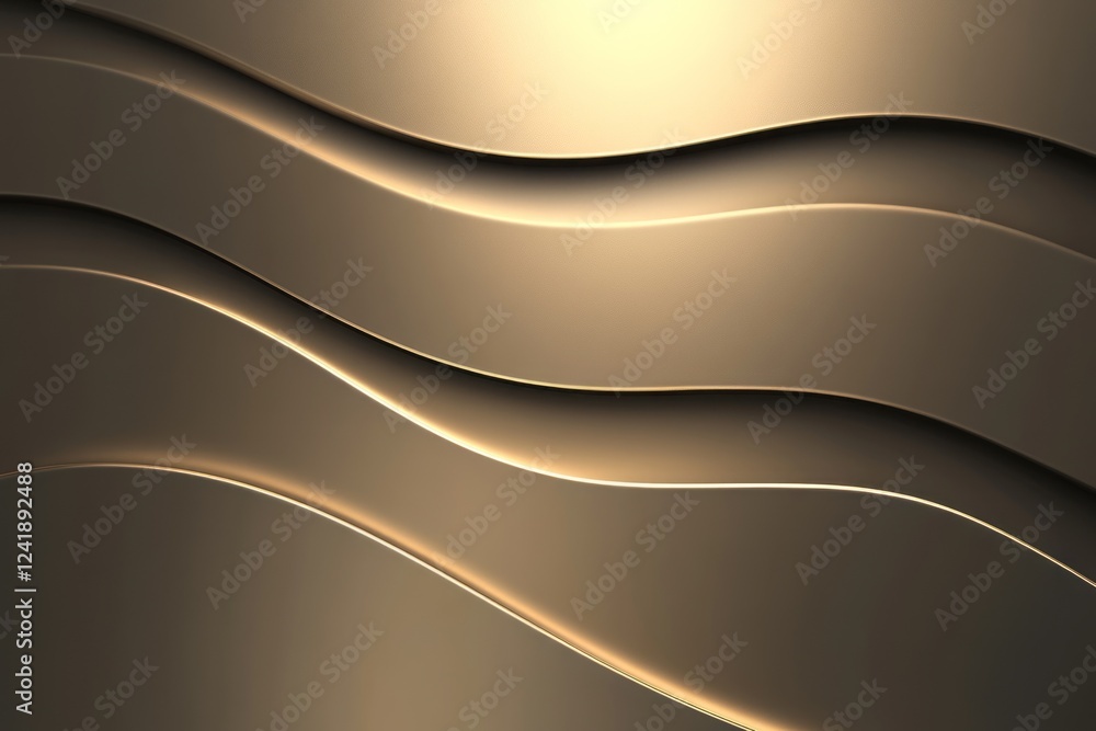 Poster abstract waves create a dynamic visual texture with warm golden tones in a minimalist composition