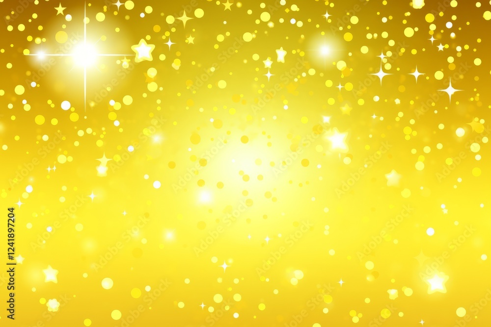 Poster sparkling golden background with shimmering stars and lights creating a festive and cheerful atmosph