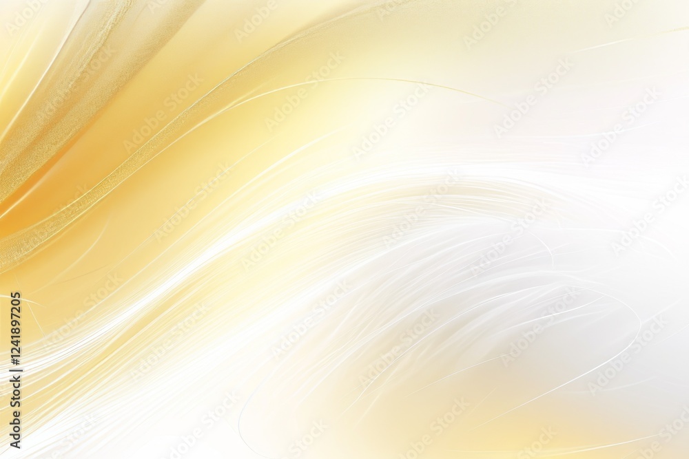 Poster soft yellow and white abstract waves create a serene and calming background