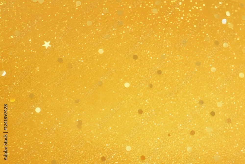 Poster bright golden background filled with shimmering glitters and sparkling elements creates a festive at