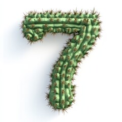 Naklejka premium Cactus Number Seven