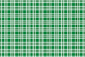 Seamless green and white Scottish tartan pattern wallpaper background