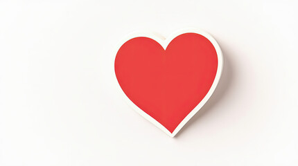 Heart-shaped sticker in the middle of a white background.