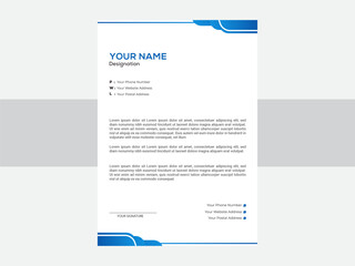 Minimalist Blue Letterhead Layout | Simple, Stylish & Editable A4 Stationery for Corporate Identity & Branding