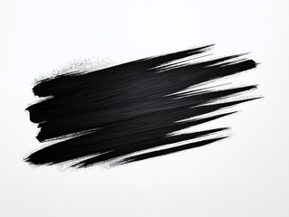 Dynamische, schwarze Pinselstriche auf weißem Hintergrund

