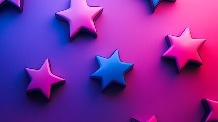 Fototapeta premium Pink blue stars gradient background